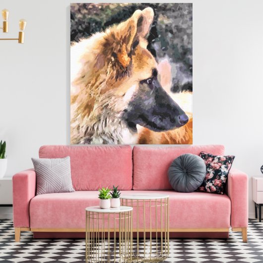 GERMAN SHEPHERD DOG CANVAS AFDRUK (Insitu (Woonkamer))