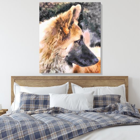 GERMAN SHEPHERD DOG CANVAS AFDRUK (Insitu (Slaapkamer))