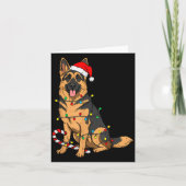 German Shepherd Dog Christmas Lights Xmas Pet Dog  Kaart (Voorkant)