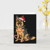 German Shepherd Dog Christmas Lights Xmas Pet Dog  Kaart (Gele Bloem)