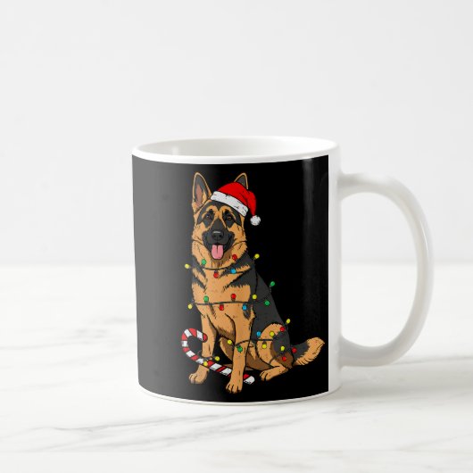German Shepherd Dog Christmas Lights Xmas Pet Dog  Koffiemok (Rechts)