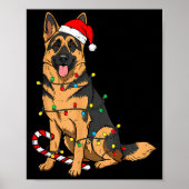 German Shepherd Dog Christmas Lights Xmas Pet Dog  Poster (Voorkant)