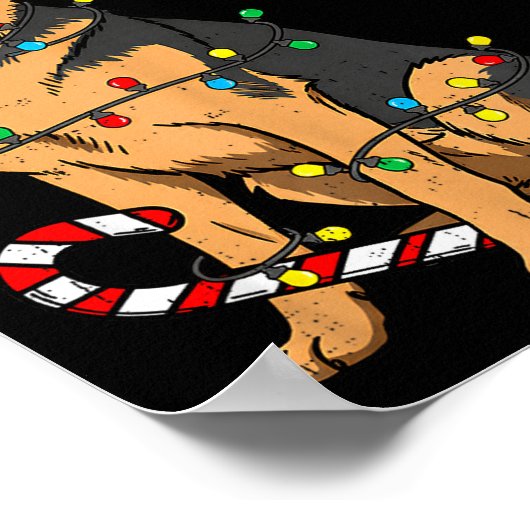 German Shepherd Dog Christmas Lights Xmas Pet Dog  Poster (Hoek)