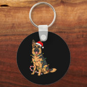German Shepherd Dog Christmas Lights Xmas Pet Dog  Sleutelhanger (Voorkant)