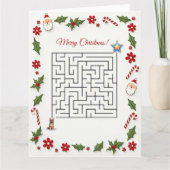 German Shepherd Dog Christmas Maze Puzzle Holiday Kaart (Voorkant)