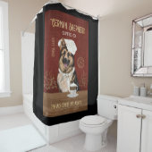German Shepherd Dog Coffee Company Canvas Douchegordijn (In situ)