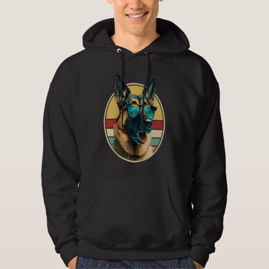 German Shepherd Dog Costume Outfit Mom Dad Raglan Hoodie (Voorkant)