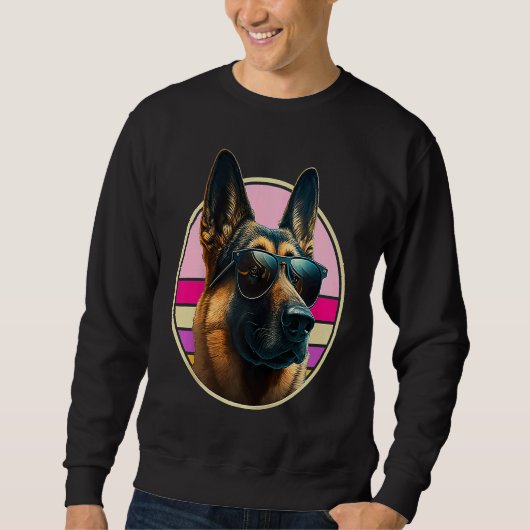 German Shepherd Dog Costume Outfit Mom Dad Raglan  Trui (Voorkant)