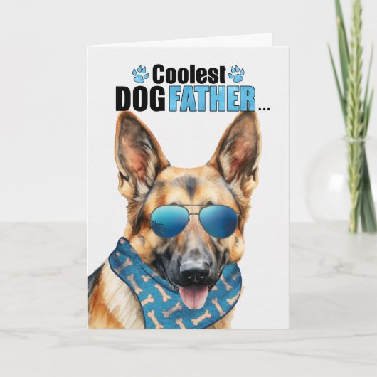 German Shepherd Dog Coudest Dad Vaderdag Feestdagen Kaart (Voorkant)
