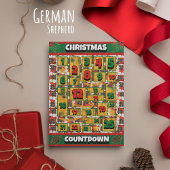 German Shepherd Dog Countdown met Kerstmis Advent Feestdagenkaart