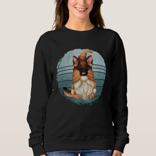 German Shepherd Dog Dad Gnome Graphic With Retro S Trui (Voorkant)