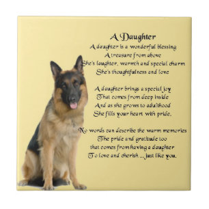 German Shepherd Dog - Daughter Poem Tile Tegeltje