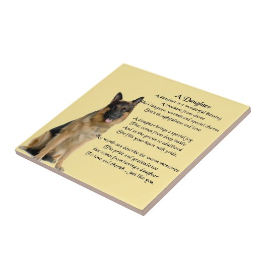 German Shepherd Dog - Daughter Poem Tile Tegeltje (Zijkant)