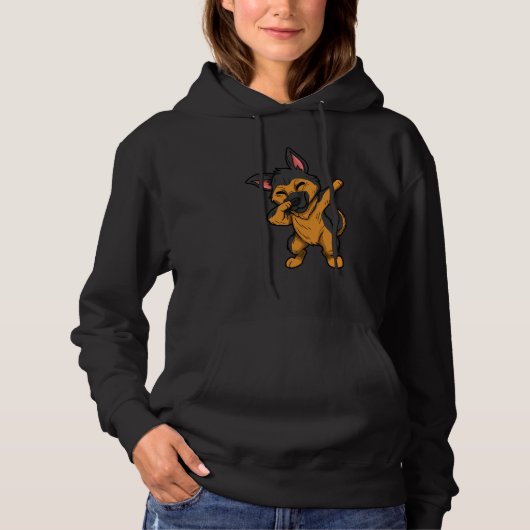 German Shepherd Dog Dogs Dabbing German Shepherd Hoodie (Voorkant)