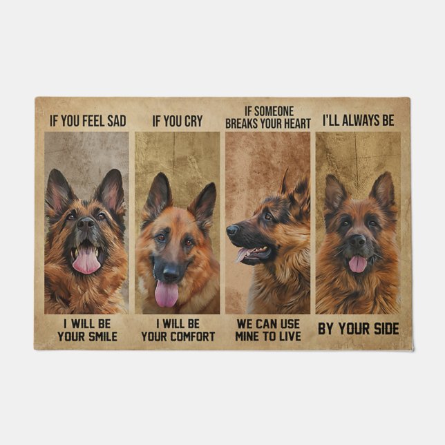 German Shepherd Dog Doormat, German Shepherd Rug Deurmat (Voorkant)