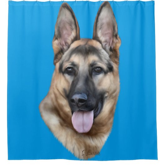German Shepherd Dog Douchegordijn (Voorkant)