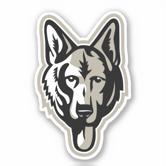 German Shepherd Dog Drawing Sticker (Voorkant)