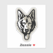 German Shepherd Dog Drawing Sticker (Vel)