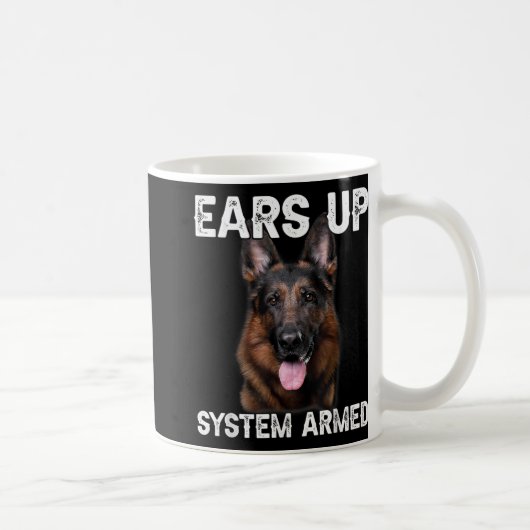 German Shepherd Dog Ears Up System Armed T Shirt  Koffiemok (Rechts)