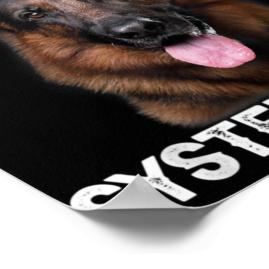 German Shepherd Dog Ears Up System Armed T Shirt  Poster (Hoek)