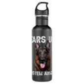 German Shepherd Dog Ears Up System Armed Waterfles (Voorkant)
