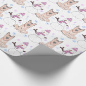 German Shepherd Dog en Snowman Cadeaupapier (Hoek)