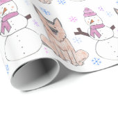 German Shepherd Dog en Snowman Cadeaupapier (Rol Hoek)