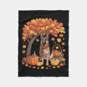 German Shepherd Dog Fall Scarf Pumpkin Autumn Than Fleece Deken (Voorkant)