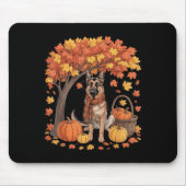 German Shepherd Dog Fall Scarf Pumpkin Autumn Than Muismat (Voorkant)
