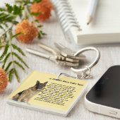 German Shepherd Dog Father Poem Keyring Sleutelhanger (Voorkant Rechts)