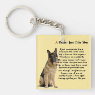 German Shepherd Dog Father Poem Keyring Sleutelhanger
