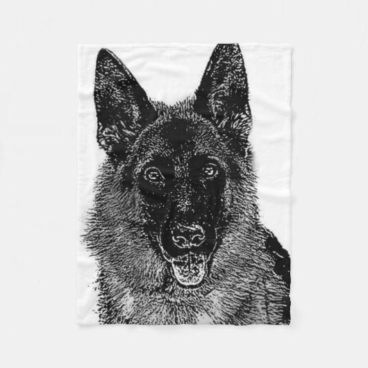 German Shepherd Dog Fleece blanket Deken (Voorkant)