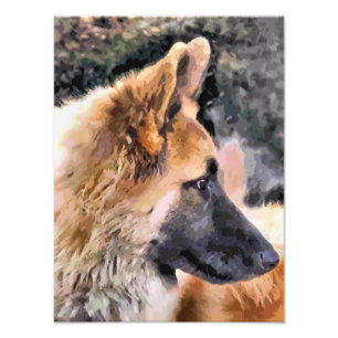 GERMAN SHEPHERD DOG FOTO AFDRUK
