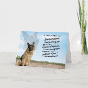 German Shepherd Dog Friend Poem Kaart