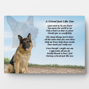 German Shepherd Dog Friend Poem Plaque Fotoplaat