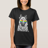 German Shepherd Dog Gay Pride Flag Sunbril Lgbt T-shirt (Voorkant)