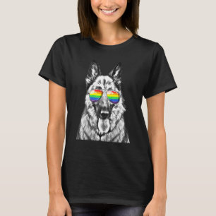 German Shepherd Dog Gay Pride Flag Sunbril Lgbt T-shirt