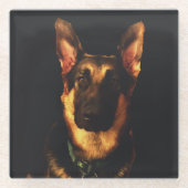 GERMAN SHEPHERD DOG GLAZEN ONDERZETTER (Voorkant)