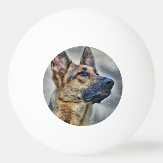 German Shepherd Dog Golf Balls Golf Pet Clip Golf Pingpongbal (Voorkant)