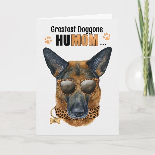 German Shepherd Dog Greatest HuMOM Moederdag Feestdagen Kaart (Voorkant)