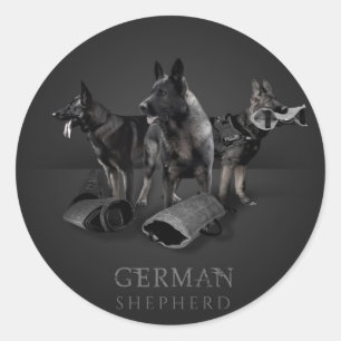 German Shepherd Dog - GSD Ronde Sticker