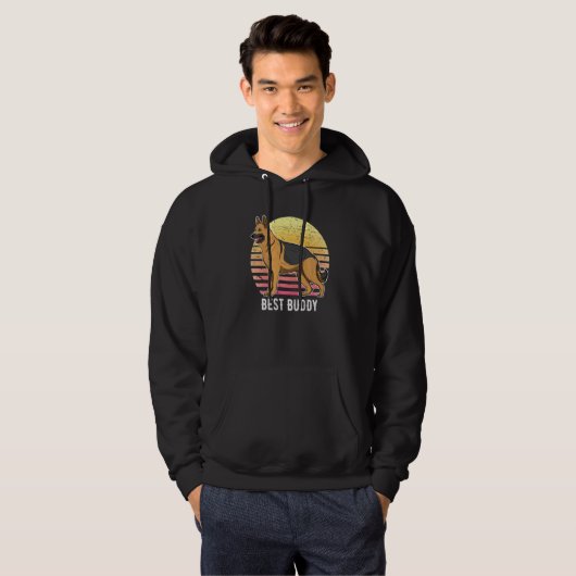German Shepherd Dog Gsd Sunset  20 Hoodie (Voorkant volledig)