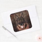 German Shepherd Dog - GSD Vierkante Sticker (Envelop)