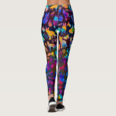 German Shepherd Dog GSD - Waterverf Silhouettes Leggings (Achterkant)