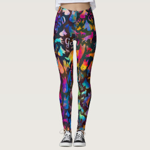 German Shepherd Dog GSD - Waterverf Silhouettes Leggings