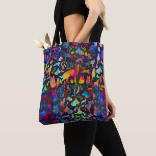German Shepherd Dog GSD - Waterverf Silhouettes Tote Bag