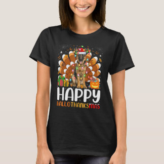 German Shepherd Dog Halloween KerstHappy Hall T-shirt