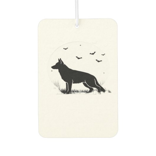 German Shepherd Dog � Halloween Moon Silhouette Cl Luchtverfrisser (Voorkant)