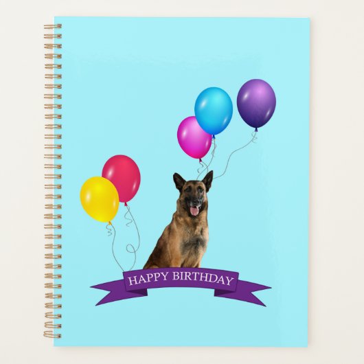 German Shepherd Dog Happy Birthday Gift Bag Planner (Voorkant)