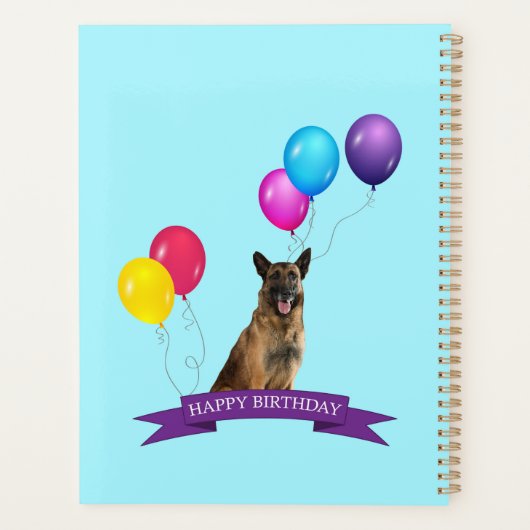 German Shepherd Dog Happy Birthday Gift Bag Planner (Achterkant)
